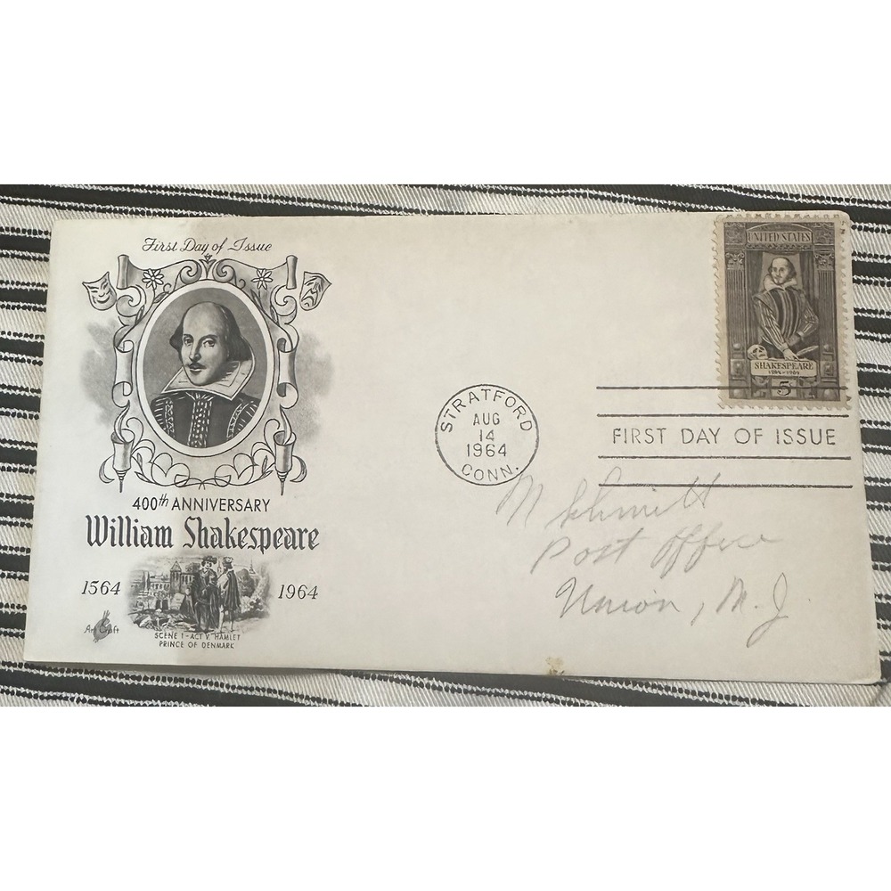 1964 400th Anniversary William Shakespeare 1564-1964 Stratford CT FDC